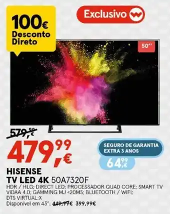 Worten Hisense TV LED 4K promoção