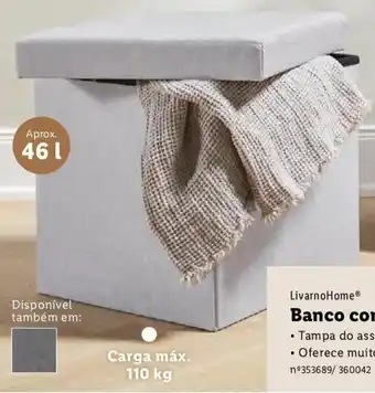 Lidl LivarnoHome Banco com Arrumação 46L - 40x40x40cm promoção