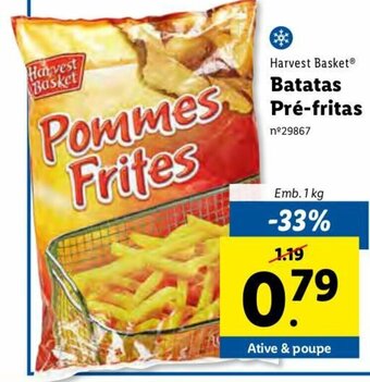 Lidl Harvest Basket Batatas Pré-fritas 1kg promoção