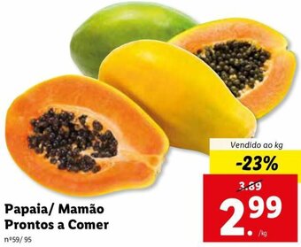 Lidl Papaia/Mamão Prontos a Comer promoção