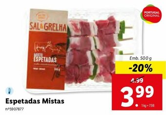 Lidl Espetadas Mistas 500g promoção
