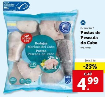 Lidl Ocean Sea Postas de Pescada do Cabo 1kg promoção