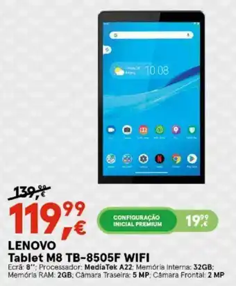 Worten Lenovo Tablet M8 TB-8505F WIFI promoção