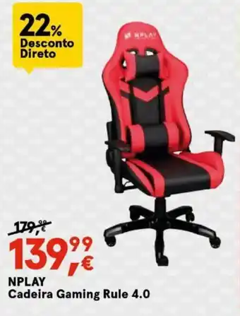 Worten NPLAY Cadeira Gaming Rule 4.0 promoção