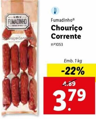 Lidl Fumadinho Chouriço Corrente 1kg promoção