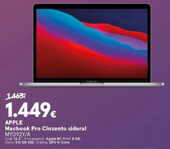 Worten Apple Macbook Pro Cinzento sideral promoção