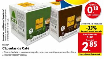 Lidl Nicola Cápsulas de Café 16 Cápsulas promoção