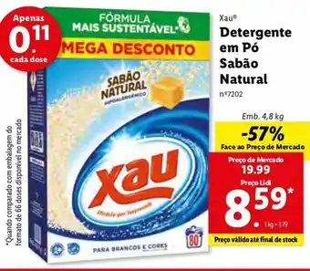 Lidl Xau Detergente em Pó Sabão Natural 4,8kg promoção