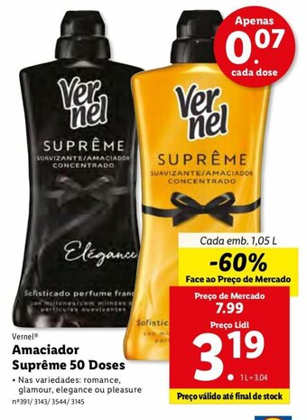 Lidl Vernel Amaciador Suprême 1,05L promoção
