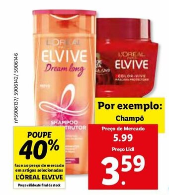 Lidl L'Óreal Elvive Champô promoção