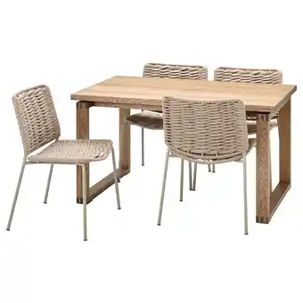 IKEA MÖrbylÅnga / tegelÖn Mesa e 4 cadeiras, chapa de carvalho/bege bege, 140x85 cm promoção