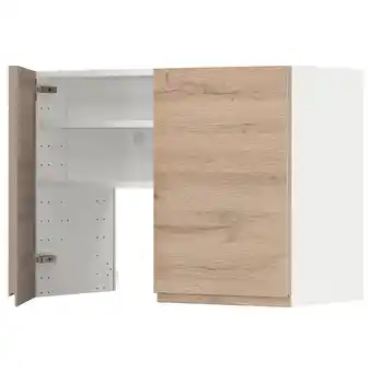 IKEA Metod Arm pared p/exaustor c/prat/pt, branco/voxtorp efeito carvalho, 80x60 cm promoção
