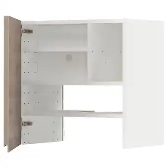 IKEA Metod Arm pared p/exaustor c/prat/pt, branco/voxtorp efeito carvalho, 60x60 cm promoção