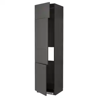 IKEA Metod Arm alt p/frig/cong c/3porta, preto/axstad cinz esc, 60x60x240 cm promoção