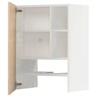 IKEA Metod Arm pared p/exaustor c/prat/pt, branco/askersund efeito freixo claro, 60x80 cm promoção