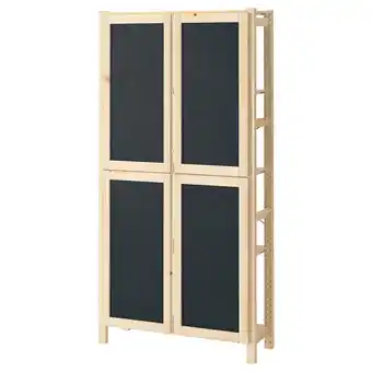 IKEA Ivar Estante c/portas, pinho/feltro, 89x30x179 cm promoção