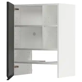 IKEA Metod Arm pared p/exaustor c/prat/pt, branco/upplöv antracite mate, 60x80 cm promoção