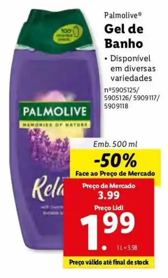 Lidl Palmolive Gel de Banho 500ml promoção