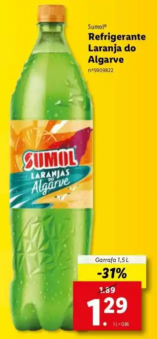 Lidl Sumol Refrigerante Laranja do Algarve 1,5L promoção
