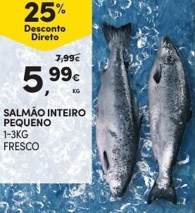 Continente Salmão Inteiro Pequeno 1-3kg promoção