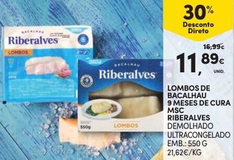 Continente Lombos de Bacalhau 9 Meses de Cura MSC Riberalves 550g promoção