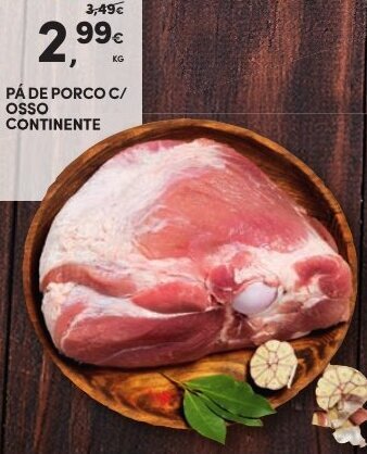 Continente Pá de Porco C/Osso Continente promoção