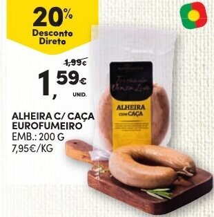 Continente Alheira C/Caça Eurofumeiro 200g promoção
