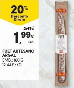 Continente Fuet Artesano Argal 160g promoção