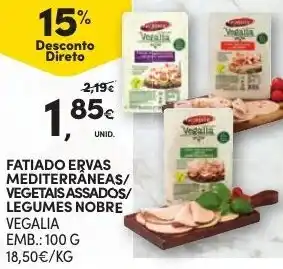 Continente Fatiado Ervas Mediterrâneas/Vegetais Assados/Legumes Nobre 100g promoção