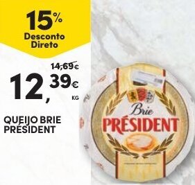 Continente Queijo Brie President promoção
