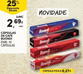 Continente Cápsulas de Café Buondi 10 cápsulas promoção
