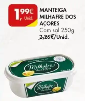 Pingo Doce MANTEIGA MILHAFRE DOS AÇORES Com sal 250g promoção