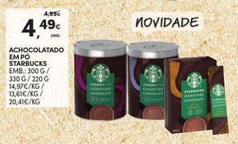 Continente Achocolatado Em Pó Starbucks promoção