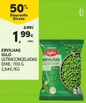 Continente Ervilhas Iglo 700g promoção