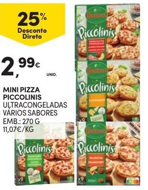 Continente Mini Pizza Piccolinis 270g promoção