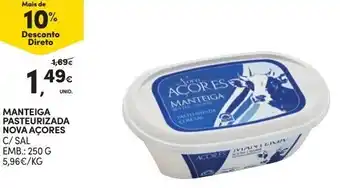 Continente Manteiga Pasteurizada Nova Açores 250g promoção