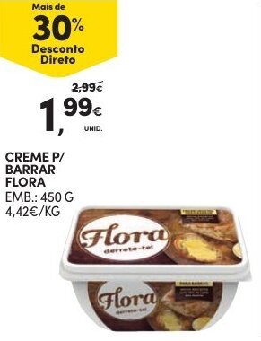 Continente Creme P/Barrar Flora 450g promoção