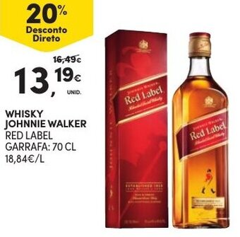 Continente Whisky Johnnie Walker 70cl promoção
