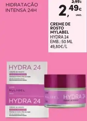 Continente Creme de Rosto MyLabel 50ml promoção
