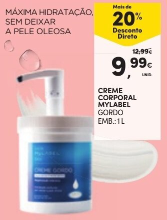 Continente Creme Corporal MyLabel 1L promoção