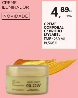 Continente Creme Corporal C/Brilho MyLabel 250ml promoção