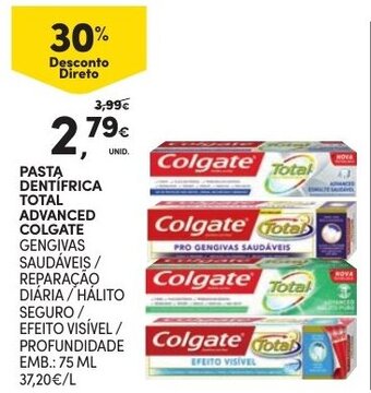 Continente Pasta Dentífrica Total Advanced Colgate 75ml promoção