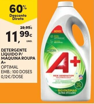 Detergente Líquido P/Máquina Roupa A+ 100 Doses
