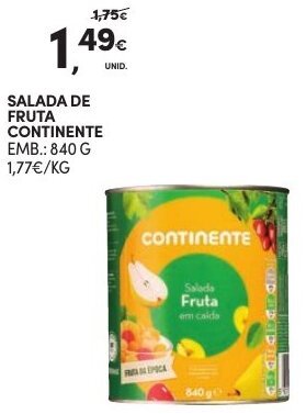 Continente Salada de Fruta Continente 840g promoção