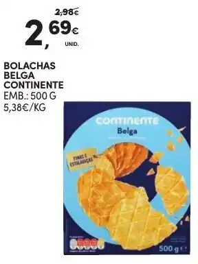 Continente Bolachas Belga Continente 500g promoção