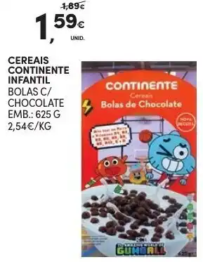 Continente Cereais Continente Infantil 625g promoção