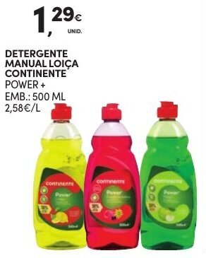Continente Detergente Manual Loiça Continente 500ml promoção