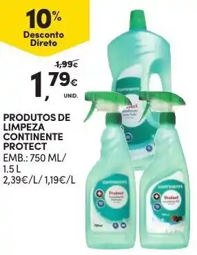 Continente Produtos de Limpeza Continente Protect promoção