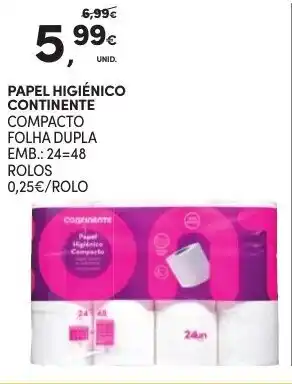 Continente Papel Higiénico Continente 48 Rolos promoção