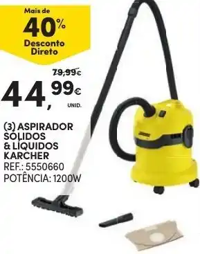 Continente Aspirador Sólidos & Líquidos Karcher 1200W promoção